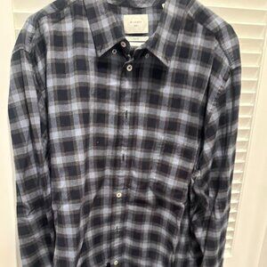 Billy Reid Men's Blue Plaid Shirt.  XXL